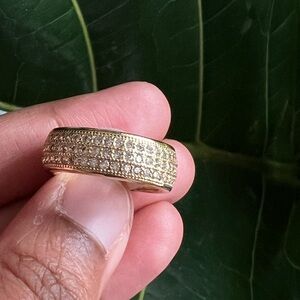 Gold Ring with 3 layers of stone